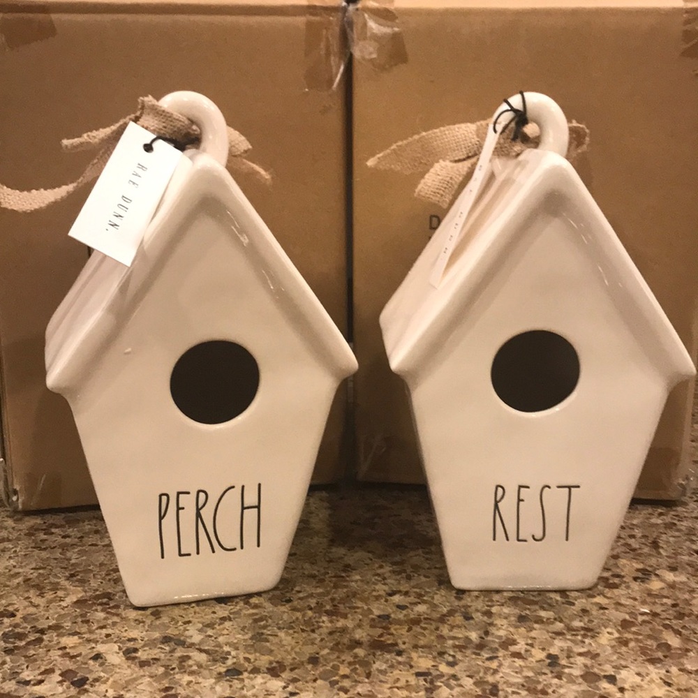 Rae Dunn Birdhouses. Includes Rest and Perch model